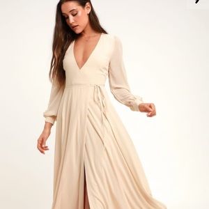 Cream bridal bridesmaid wedding dress